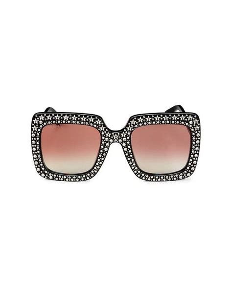 53mm embellished square sunglasses